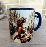 Londra çarşısı vintage baskı porselen kupa