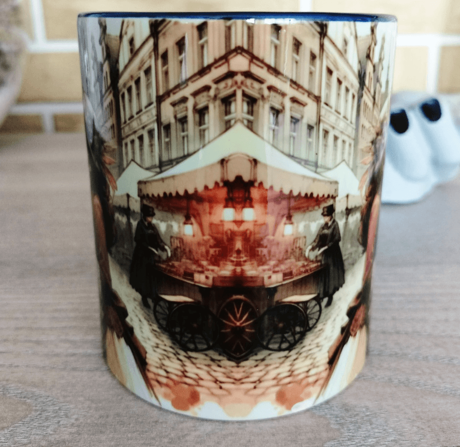 Londra çarşısı vintage baskı porselen kupa