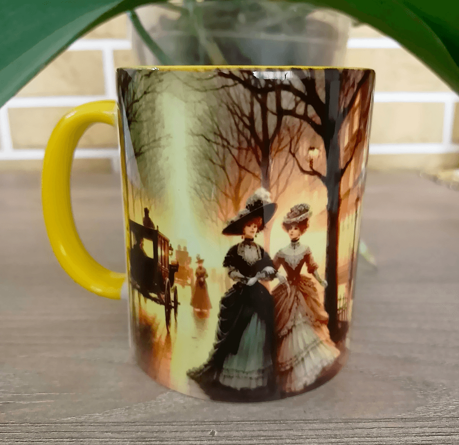 Sarı sokak porselen kupa