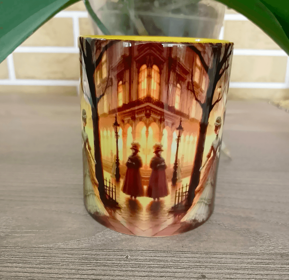 Sarı sokak porselen kupa