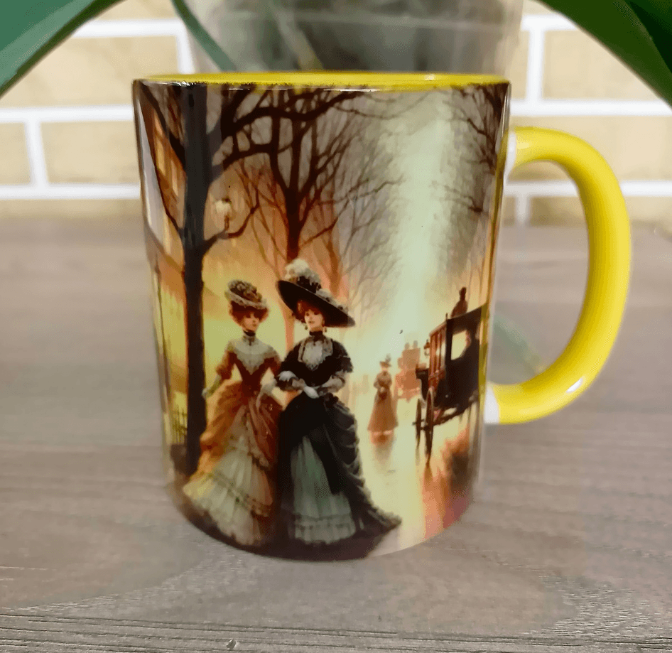 Sarı sokak porselen kupa