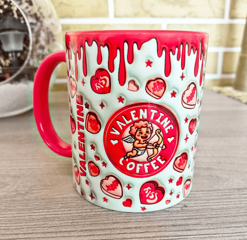 Aşk meleği sevgililer günü özel büyük boy porselen kupa