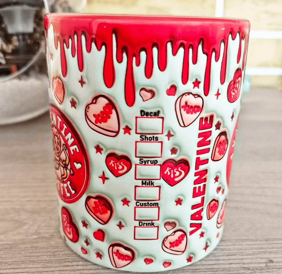 Aşk meleği sevgililer günü özel büyük boy porselen kupa