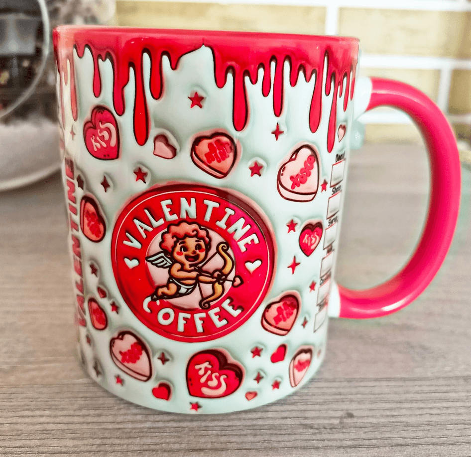 Aşk meleği sevgililer günü özel büyük boy porselen kupa