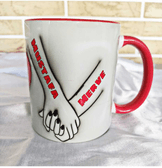 El ele sevgililer günü özel kişiselleştirilebilir büyük boy porselen kupa