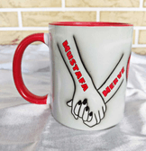 El ele sevgililer günü özel kişiselleştirilebilir büyük boy porselen kupa