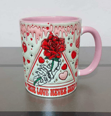 Doğru aşk asla ölmez sevgililer günü özel baskı büyük boy porselen kupa