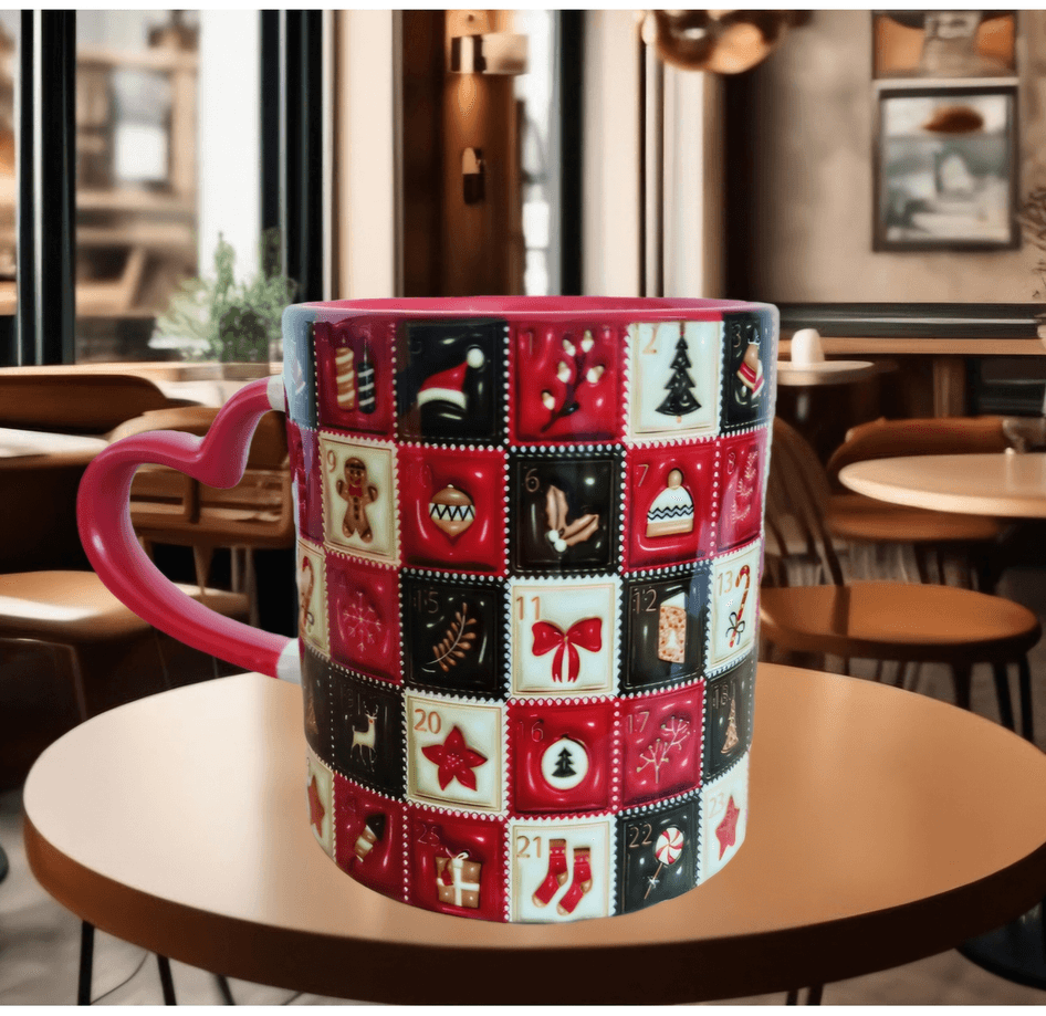 Yılbaşı özel baskı büyük boy porselen kupa