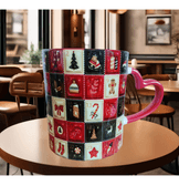 Yılbaşı özel baskı büyük boy porselen kupa