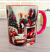 Yılbaşı gecesi vintage baskı büyük boy porselen kupa