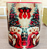 Yılbaşı gecesi vintage baskı büyük boy porselen kupa