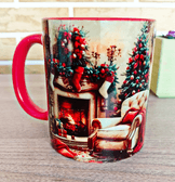 Yılbaşı gecesi vintage baskı büyük boy porselen kupa