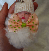 Sevimli ponpon bebek beyaz anahtarlık çanta aksesuarı