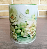 Skulent baskı büyük boy porselen kupa