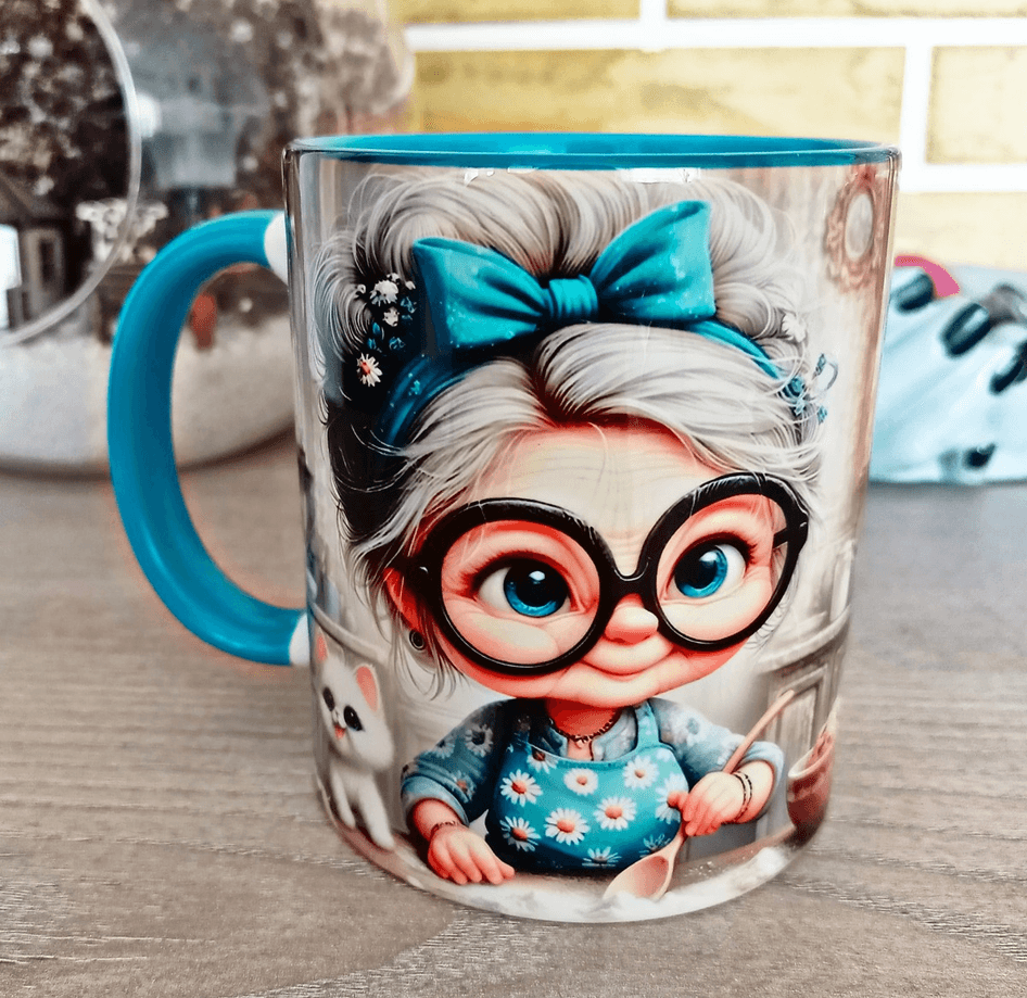 Kedi vintage baskı büyük boy porselen kupa