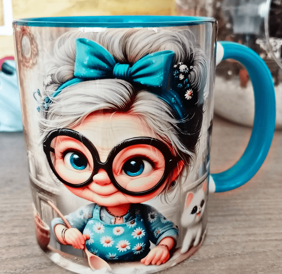 Kedi vintage baskı büyük boy porselen kupa