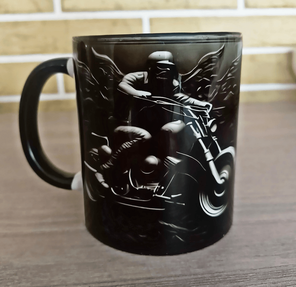 Motor baskı büyük boy porselen kupa