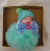 Sevimli ponpon bebek yeşil anahtarlık çanta aksesuarı