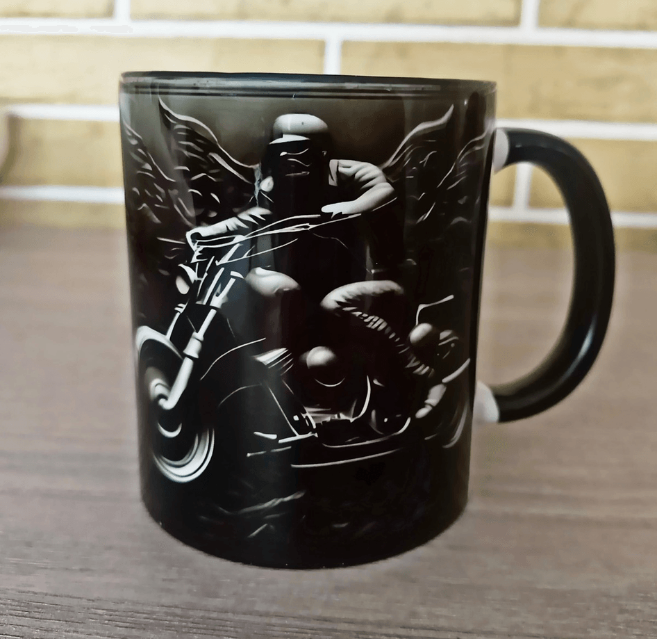 Motor baskı büyük boy porselen kupa