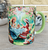 Çay saati vintage baskı büyük boy porselen kupa