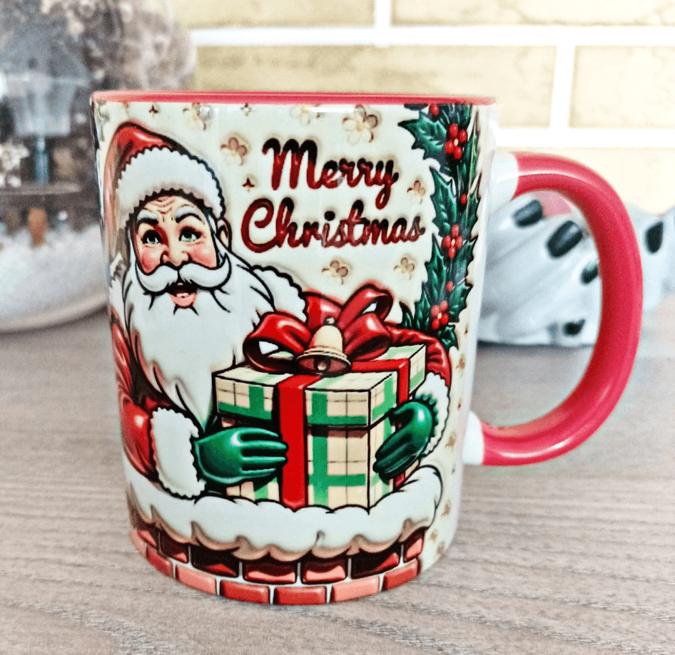 Noel Baba Büyük Boy Yılbaşı Hediyelik Porselen Kupa