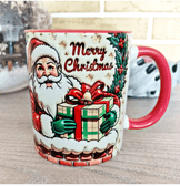 Noel Baba Büyük Boy Yılbaşı Hediyelik Porselen Kupa