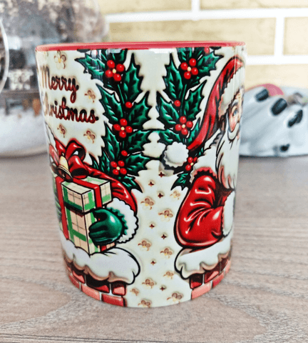 Noel Baba Büyük Boy Yılbaşı Hediyelik Porselen Kupa