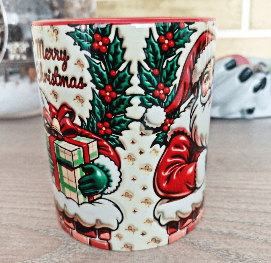 Noel Baba Büyük Boy Yılbaşı Hediyelik Porselen Kupa