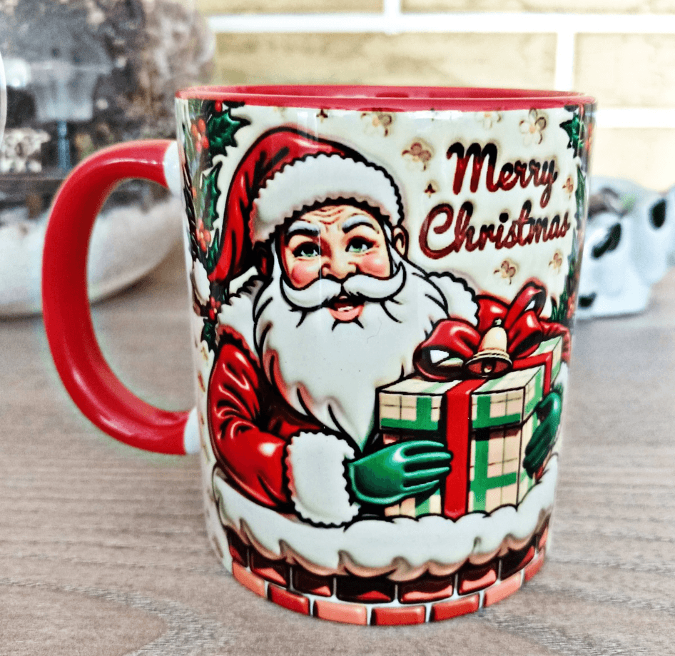 Noel Baba Büyük Boy Yılbaşı Hediyelik Porselen Kupa