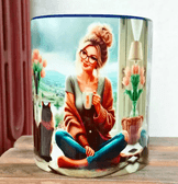 Huzur vintage baskı porselen kupa