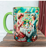 Ay keyfi  vintage baskı büyük boy porselen kupa