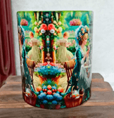 Ay keyfi  vintage baskı büyük boy porselen kupa