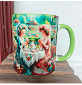 Ay keyfi  vintage baskı büyük boy porselen kupa