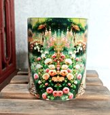 Güllerin içinden vintage baskı büyük boy porselen kupa