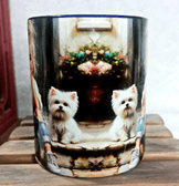 Sevimli dostlar vintage baskı büyük boy porselen kupa