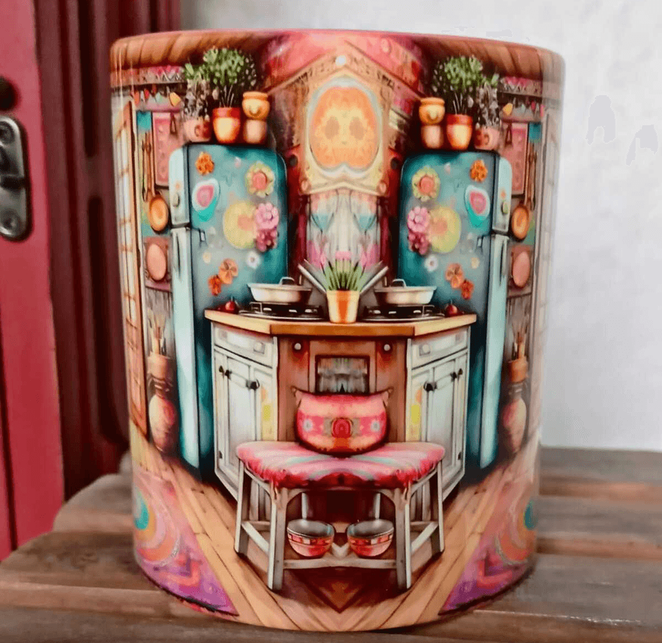 Köpek dostum vintage baskı büyük boy porselen kupa