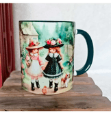 Arkadaşım vintage baskı büyük boy porselen kupa