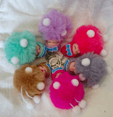 Sevimli ponpon bebek yeşil anahtarlık çanta aksesuarı