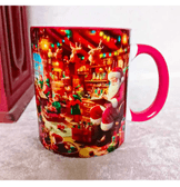 Noel baba vintage baskı büyük boy porselen kupa