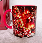 Noel baba vintage baskı büyük boy porselen kupa