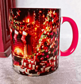 Noel baba vintage baskı büyük boy porselen kupa