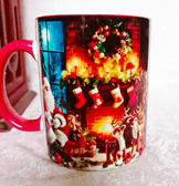 Noel baba vintage baskı büyük boy porselen kupa