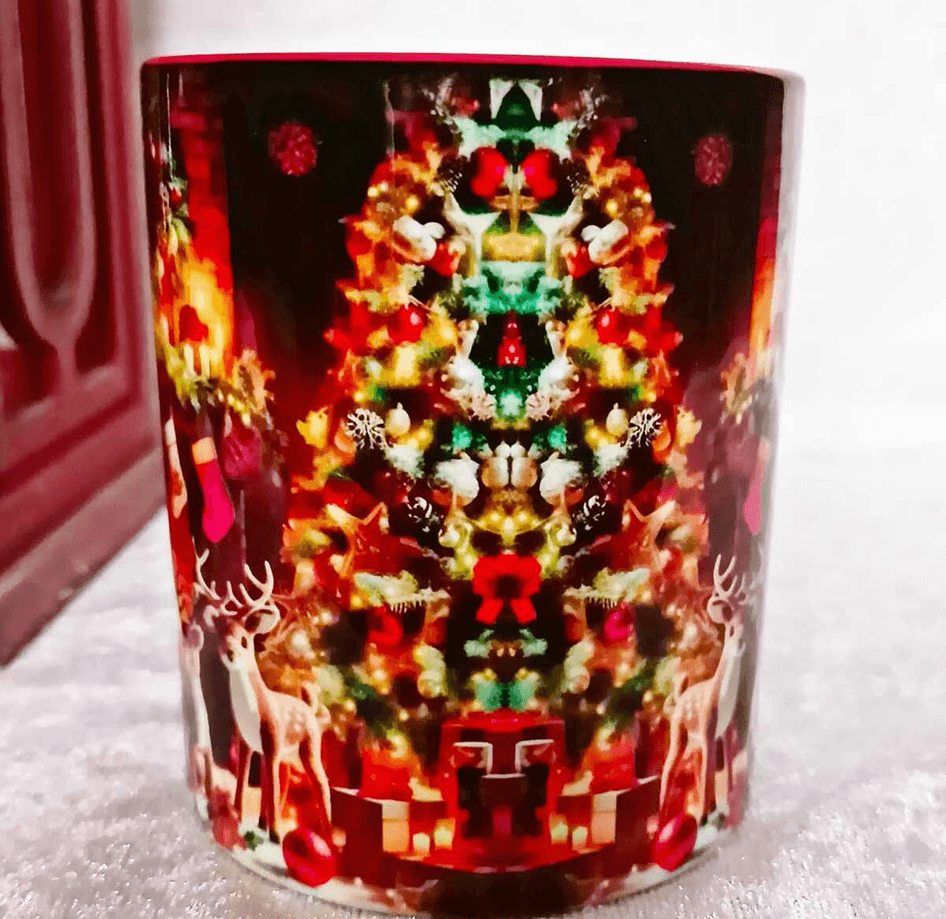 Noel baba vintage baskı büyük boy porselen kupa