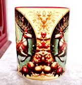 Noel baba vintage baskı büyük boy porselen kupa