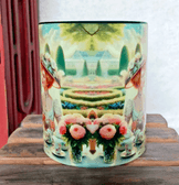 Çay keyfi vintage baskı büyük boy porselen kupa