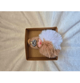 Sevimli ponpon bebek kahverengi anahtarlık çanta aksesuarı