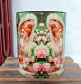 Çay keyfi vintage baskı büyük boy porselen kupa