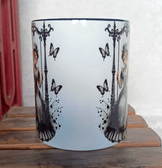 Huzurlu yalnızlık vintage baskı büyük boy porselen kupa