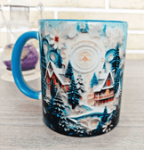 Karlı Orman Baskı Büyük Boy Porselen Kupa