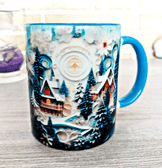 Karlı Orman Baskı Büyük Boy Porselen Kupa